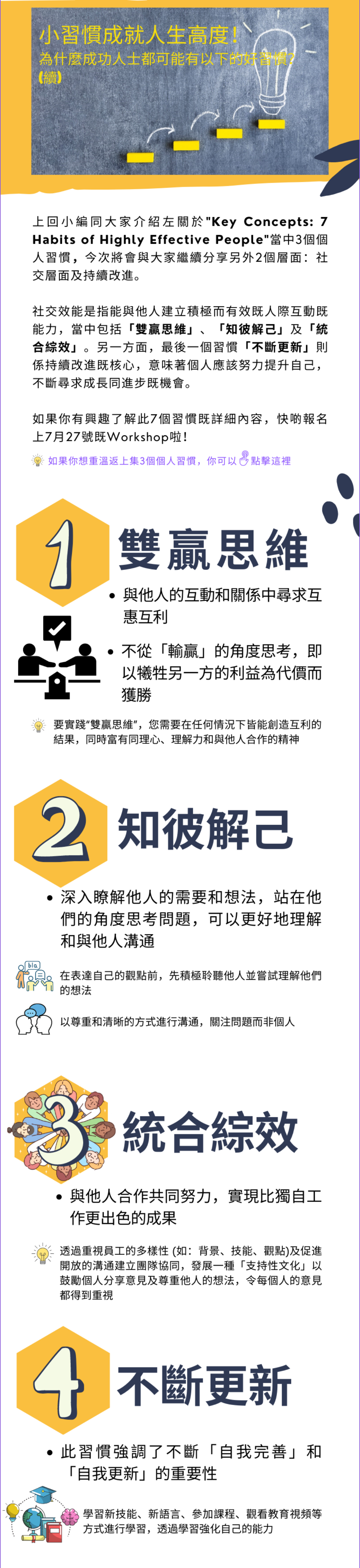 (續) #簡介：高效能人士的7個習慣 Workshop  #Join us!